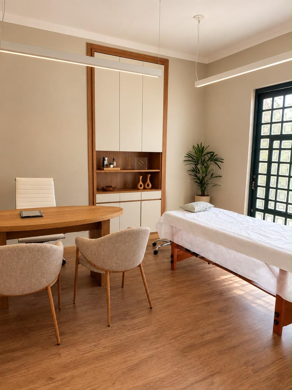 Sala de atendimento do Espaço Ruah — ambiente acolhedor e preparado para fisioterapia